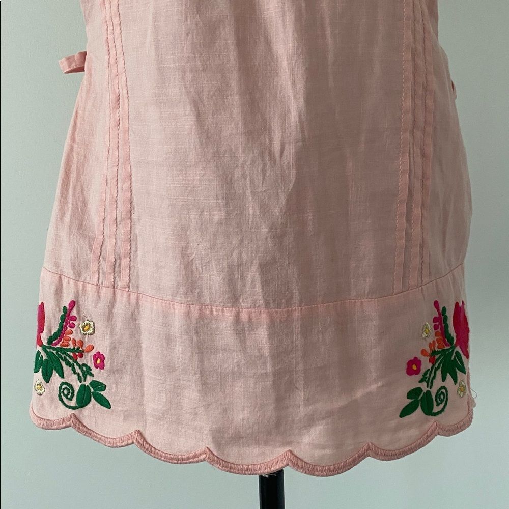 VTG Juicy Couture Light Pink Ruffled Strap Blouse Sz 0 Floral Embroidered Y2K - Picture 11 of 11